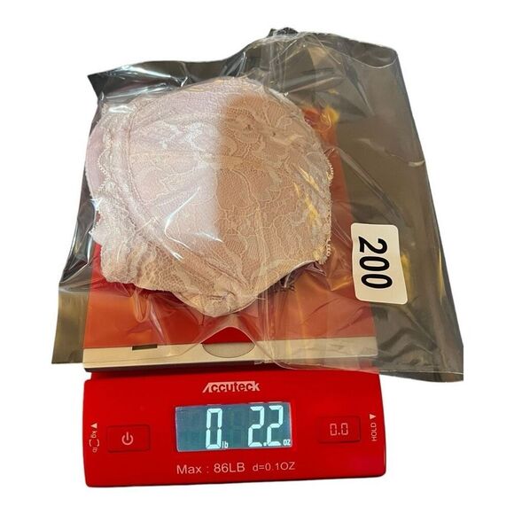 PINK Victoria's Secret Bra Womens Size 32C Floral Lace Push-Up Bra Light Pink - Picture 9 of 9